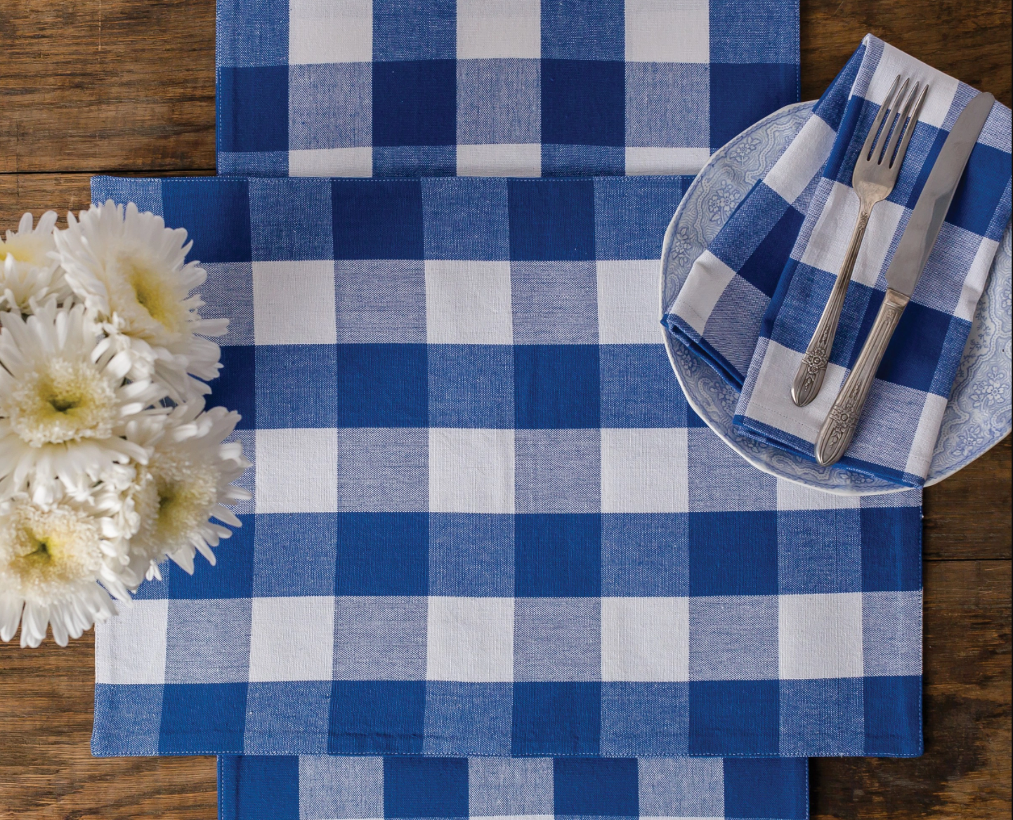 Placemat Blue & White Check