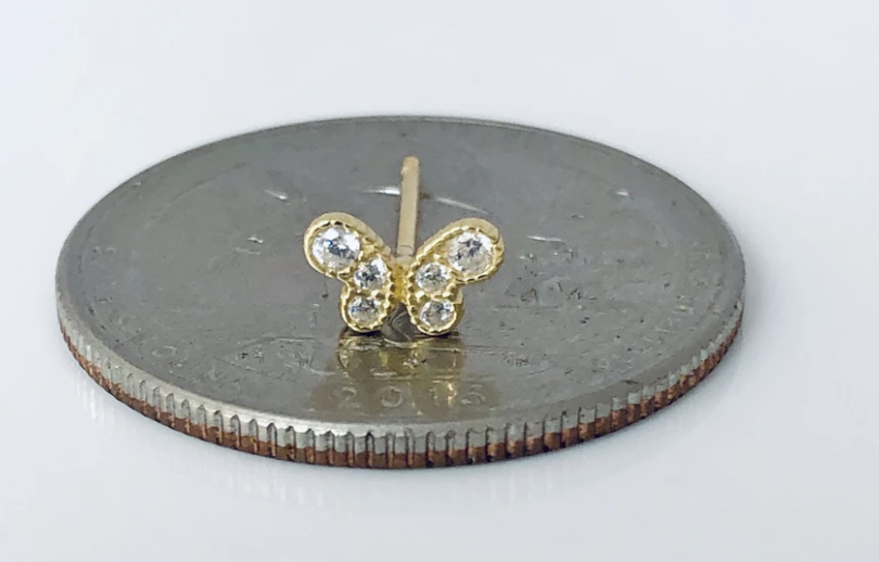 Mini CZ Butterfly Earrings