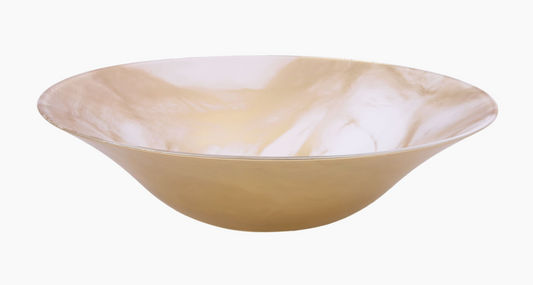 White Glass & Gold Marble Design Bowl