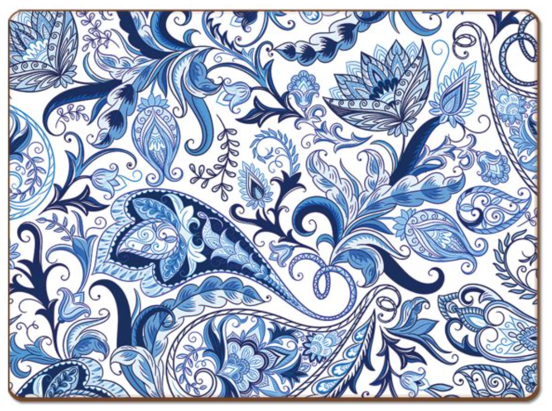 Blue Paisley Hardboard Placemat