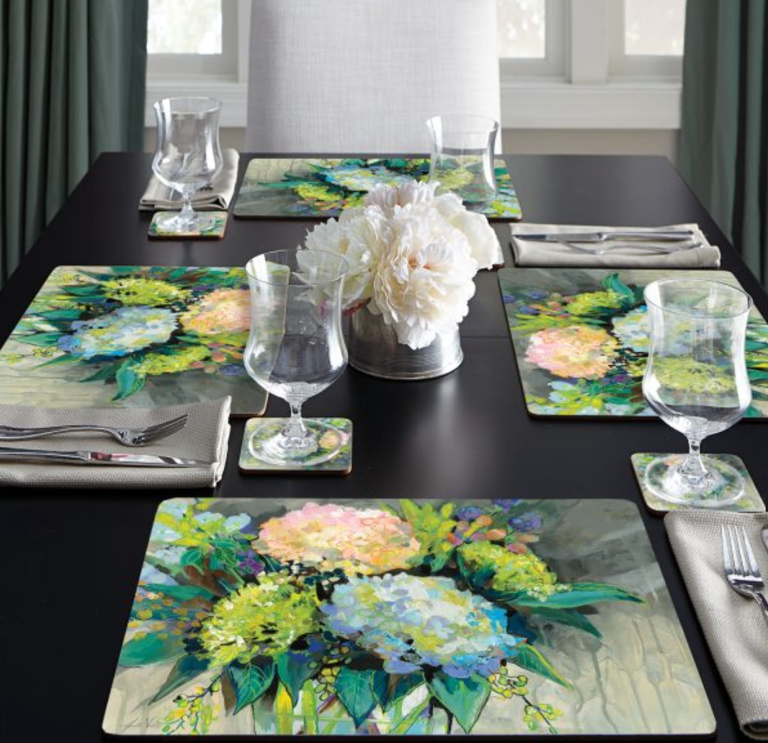 Garden Hydrangeas Hardboard Placemat