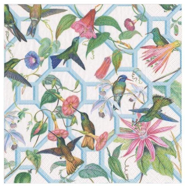 Cocktail Napkins Hummingbird Trellis