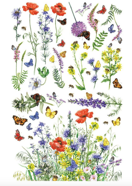 Transfer, Wildflowers & Butterflies