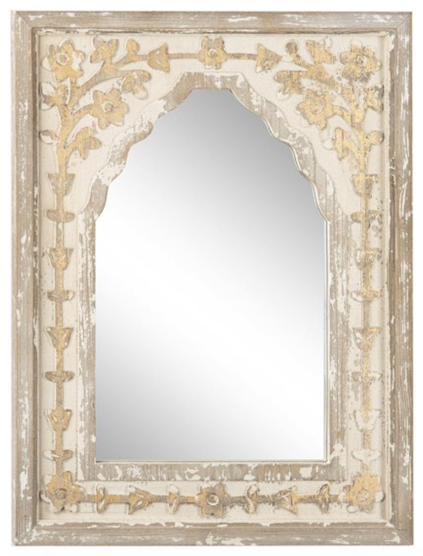 Carved Floral Wall Mirror Wall Decor