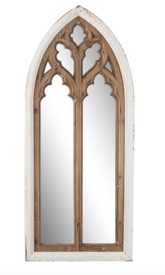 Distressed Arch Church Window Wall Mirror