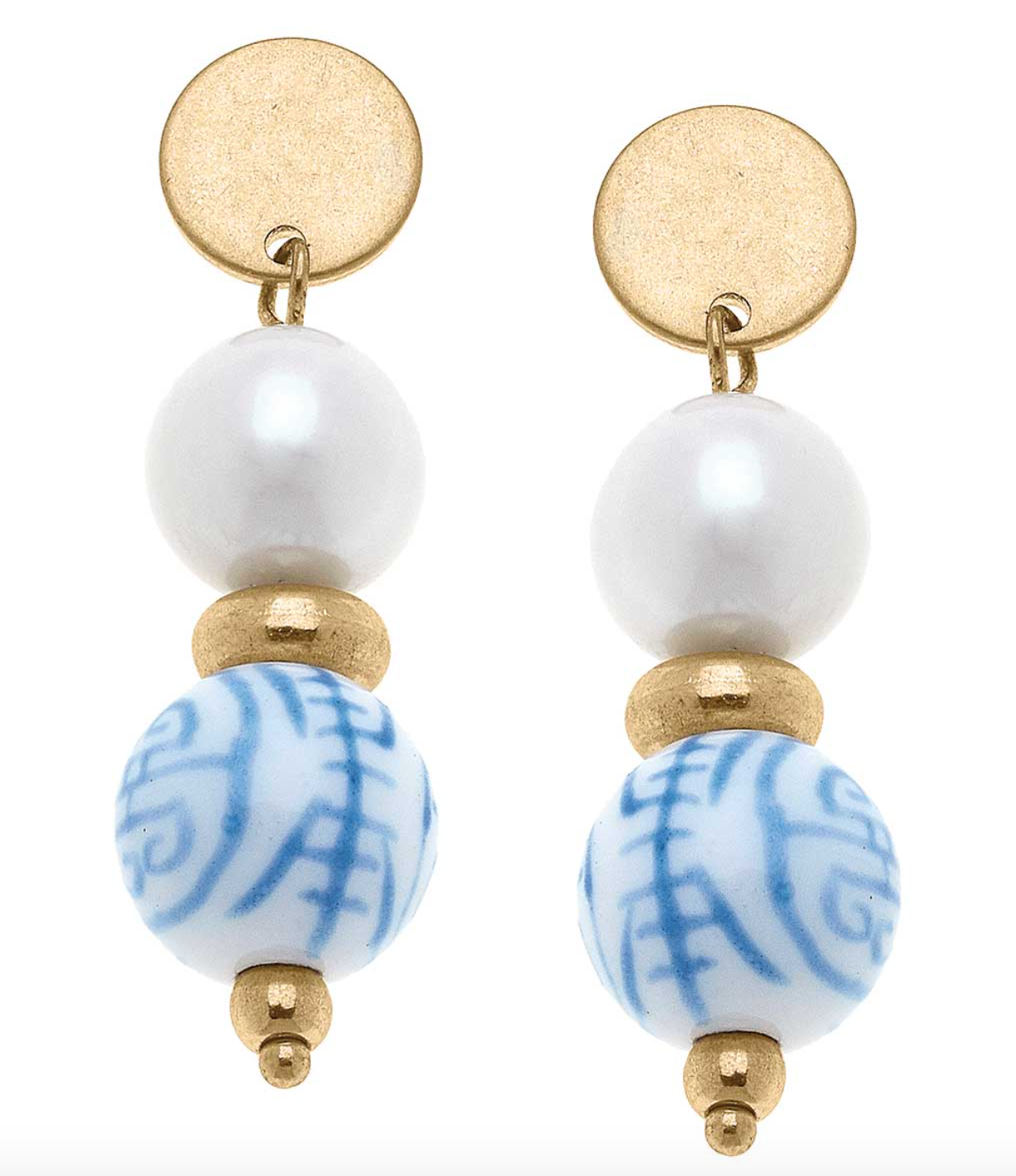 Annabelle Porcelain & Pearl Drop Earrings