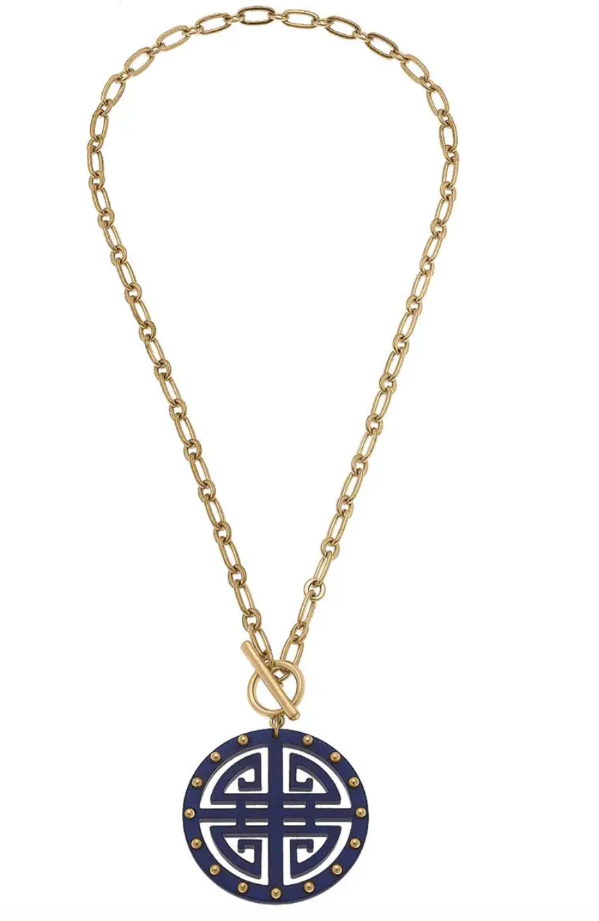Tara Greek Keys Pendant Necklace