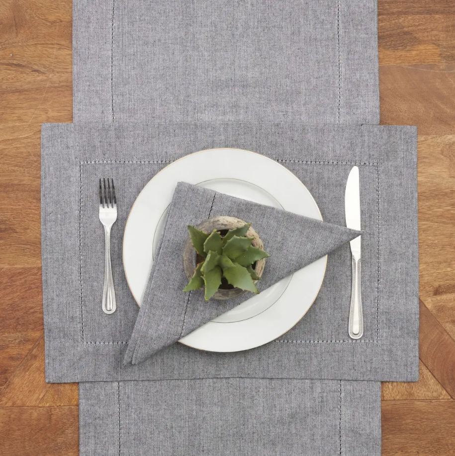 Placemat Hemstitch Black