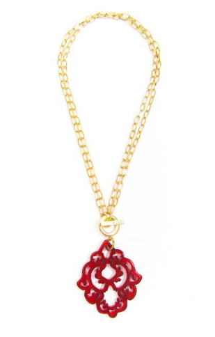 Necklace Pendant Dare to Deco Red