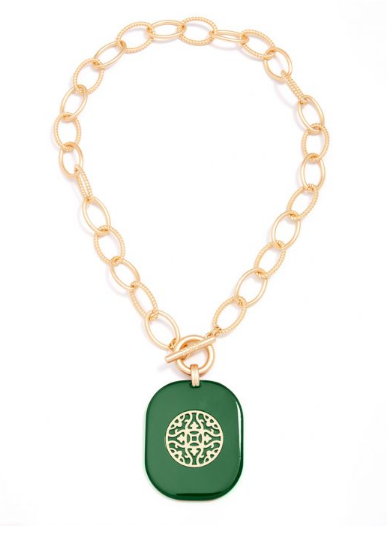 Necklace Pendant Link Heather Green
