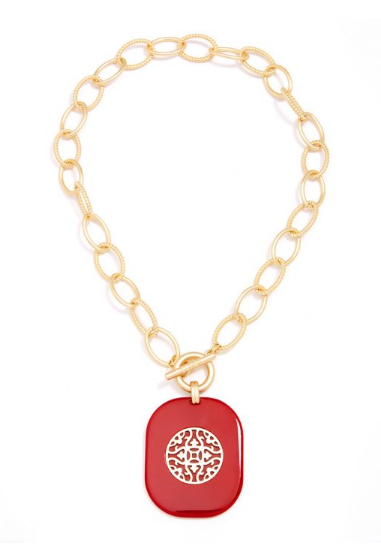 Necklace Pendant Link Heather Red
