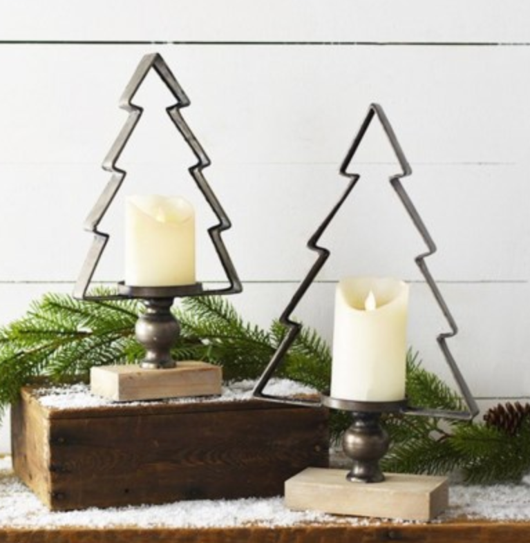 Tin Tree Candle Holders