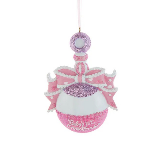 Ornament Baby Girl First Christmas Rattle