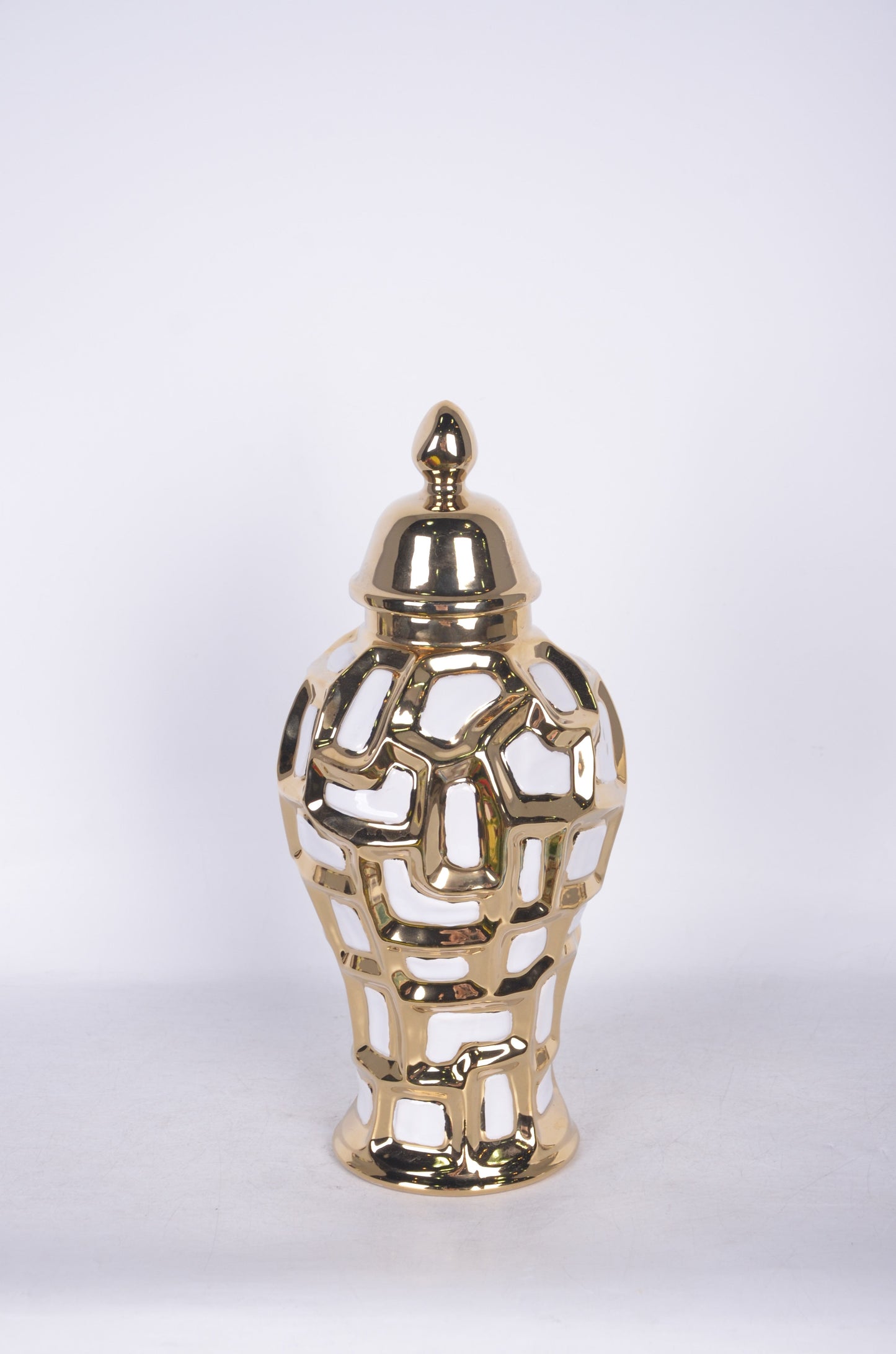Ginger Jar White and Gold Large
