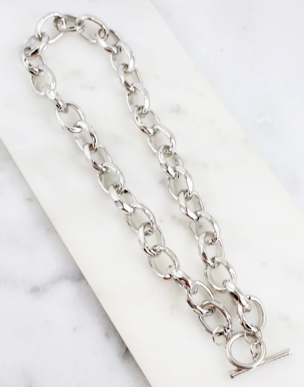 Booth Hammered Link Necklace
