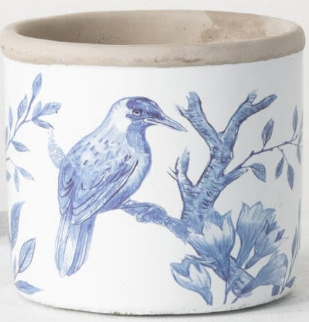 Blue & White Bird Planter Zuri