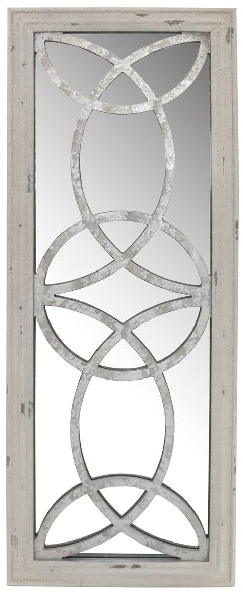 Cream & Grey Trellis Mirror