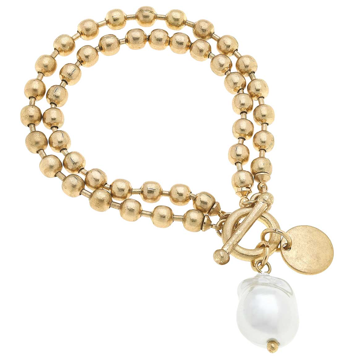 Delaine Pearl Layered T-Bar Bracelet