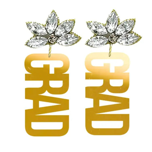 Earrings Graduation Acrylic Gold