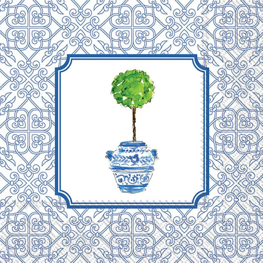 Cocktail Napkins Blue Topiary