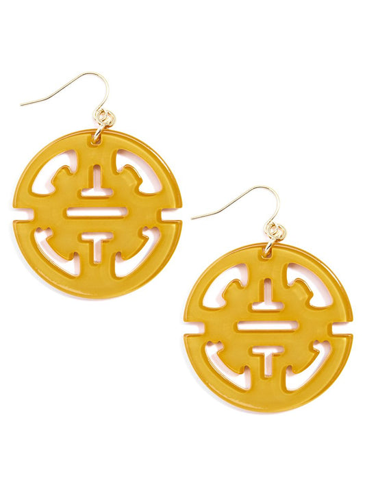 Earrings Traveling Resin Pendant Honey Yellow