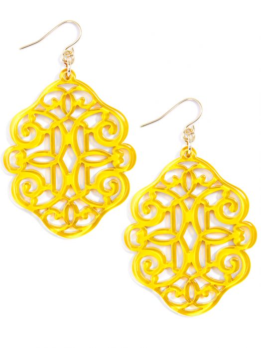 Earrings Regal Pendant Yellow