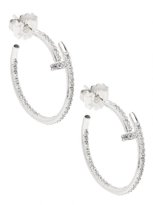 Earrings Hoop Pavé Crystal Wrap Silver