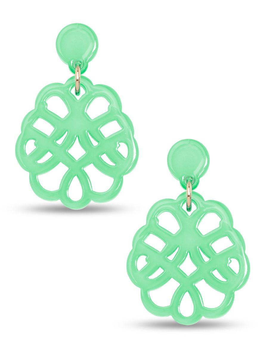 Earrings Web Resin Mint Green