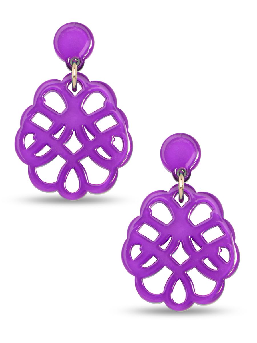 Earrings Web Resin Purple