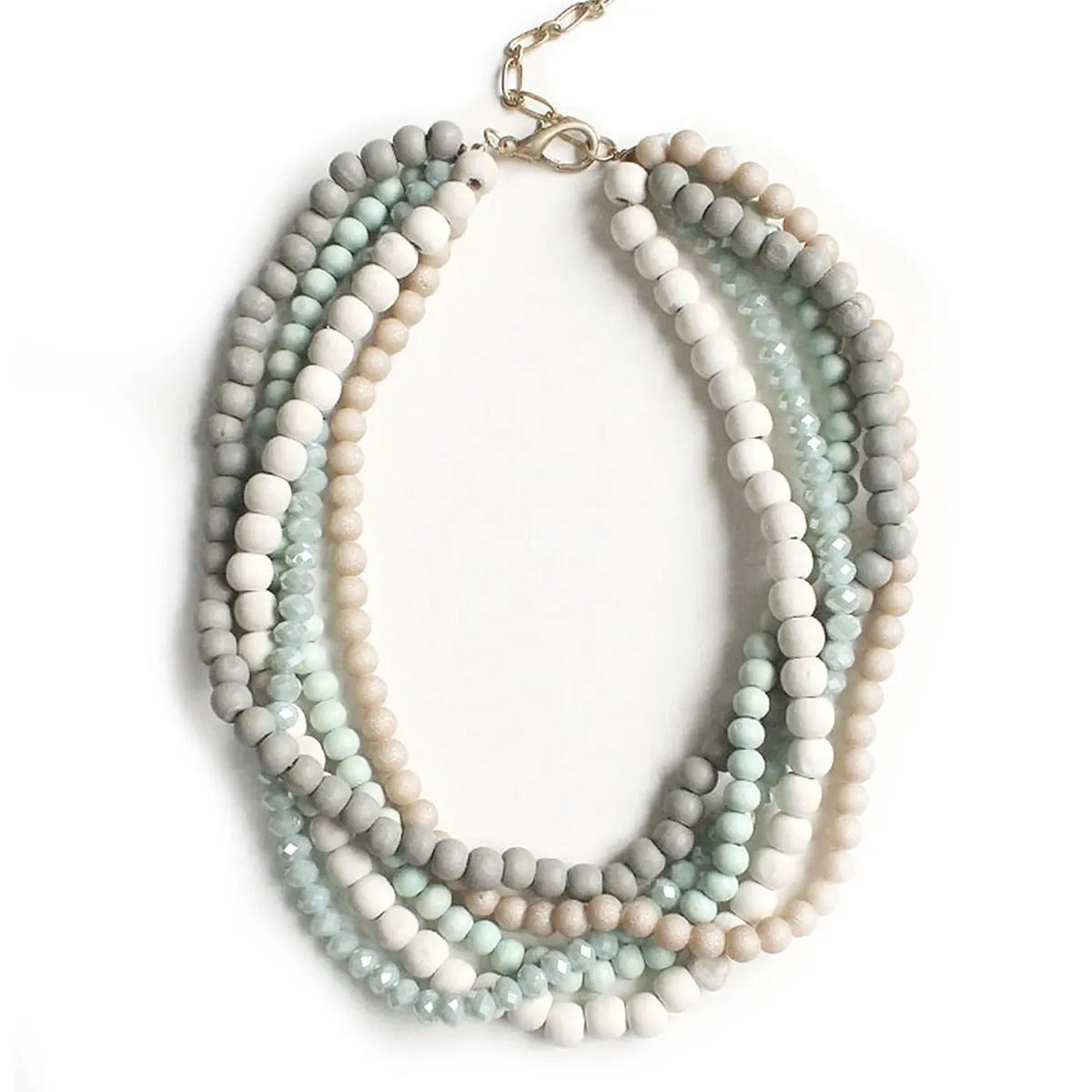 Necklace Ocean Blue Bead Layered