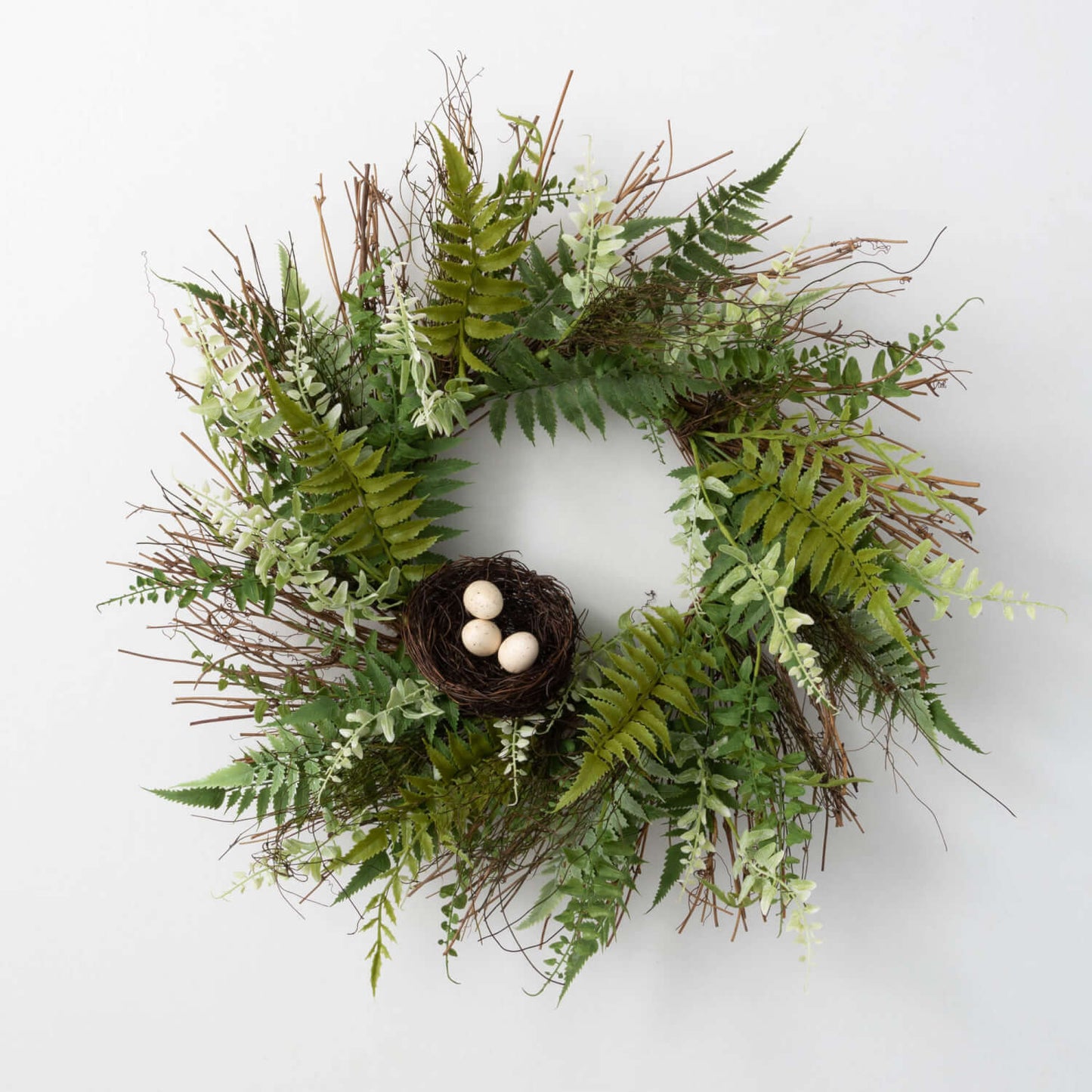 Wreath Fern, Twig, & Nest 21"