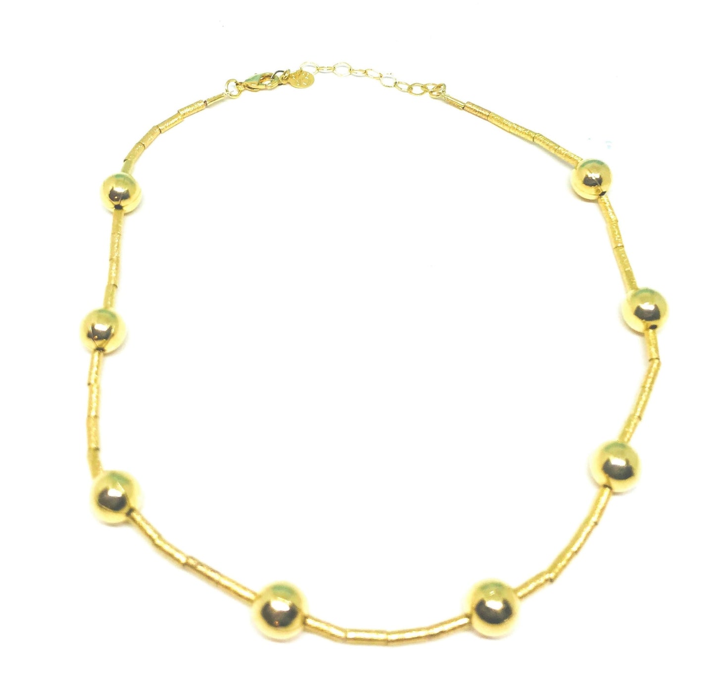 Necklace Gold Bead & Barrel