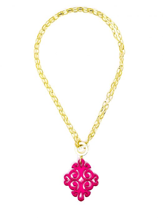 Necklace Pendant Blossom Hot Pink