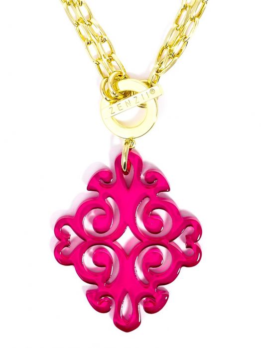 Necklace Pendant Blossom Hot Pink