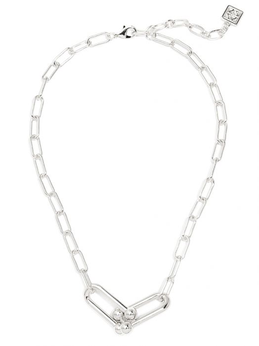 Necklace Collar Linked Clip Chain Silver