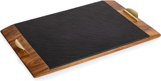 Covina Serving Tray Slate and Wood
