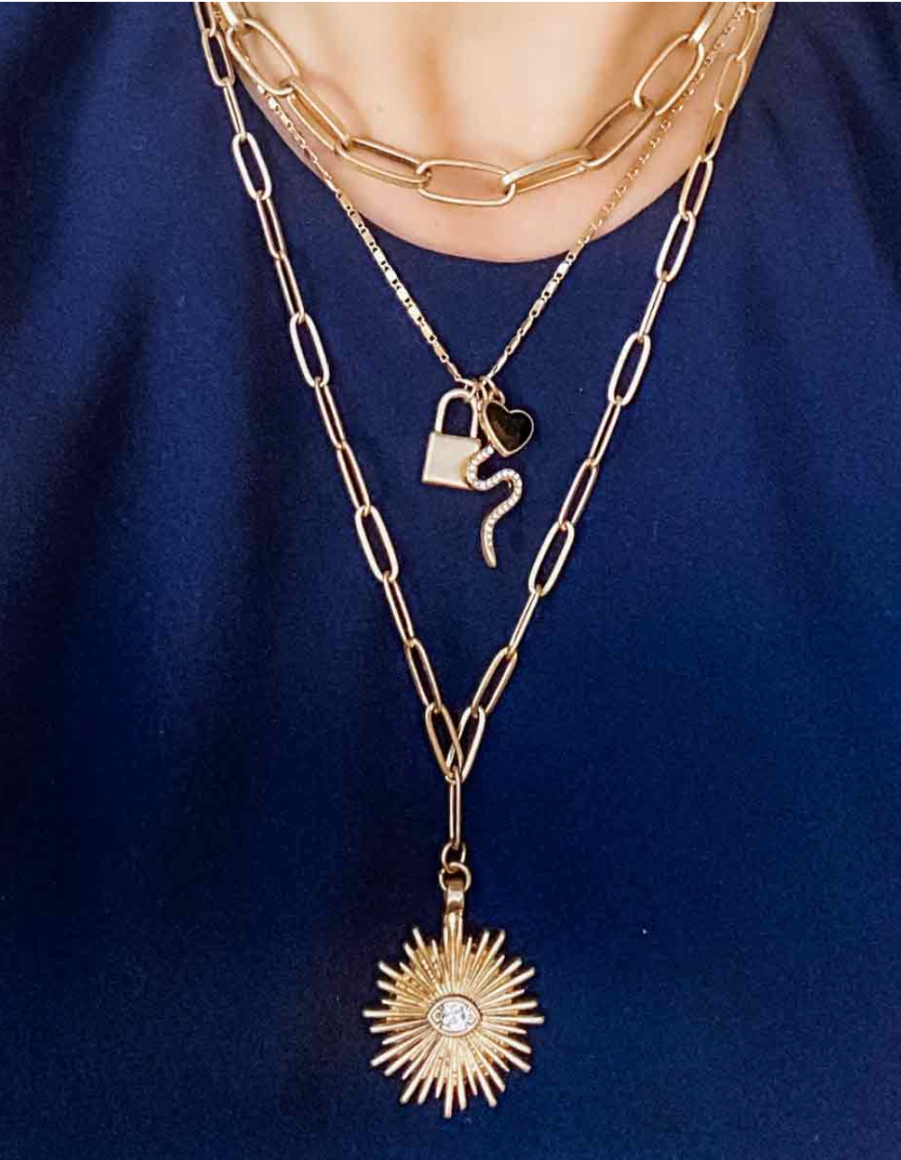 Sunburst Paperclip Chain Necklace