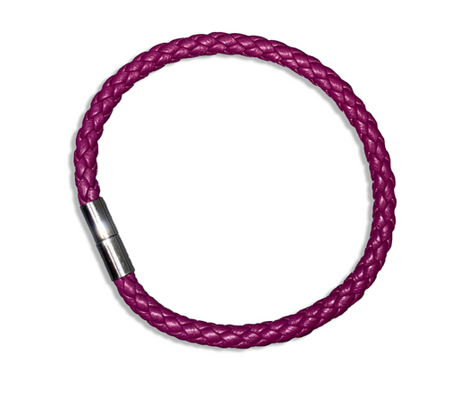 Bracelet Braided Leather Purple